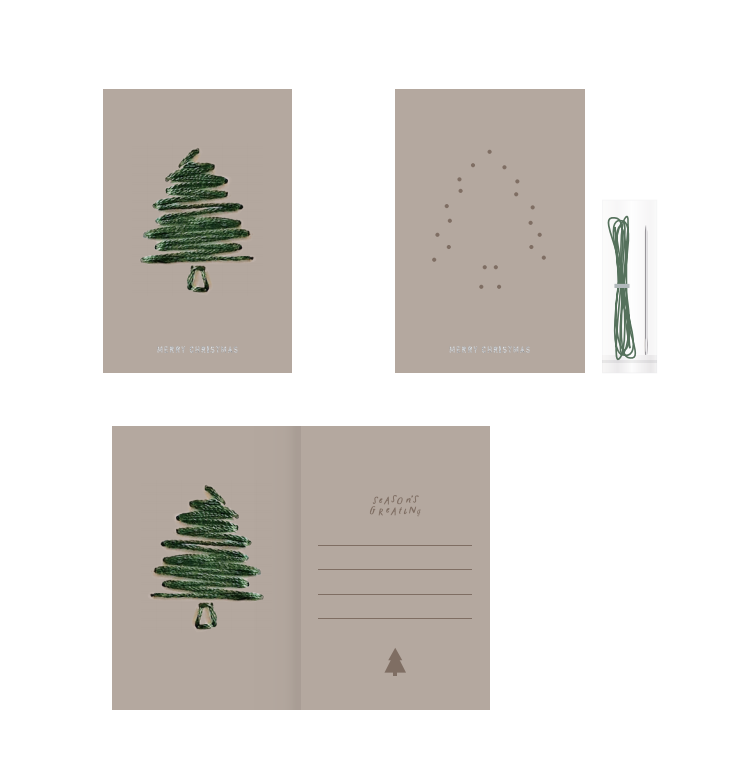 Woven Christmas Tree Greeting Card